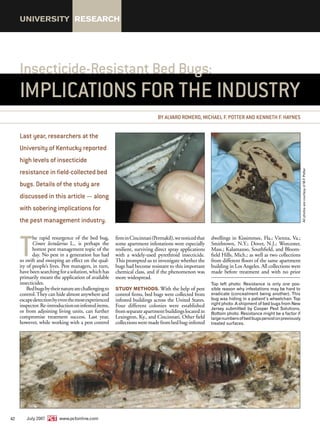 Insecticide Resistant Bed Bugs - Implications for the Industry
