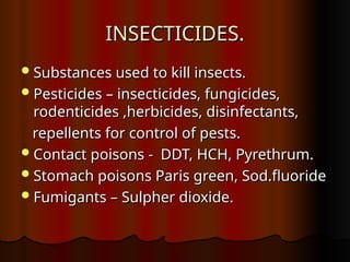 Comprehensive Overview of Insecticides and Rodenticides: Types, Uses ...
