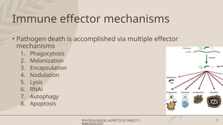 Physiological aspects of insect Immunology | PPTX