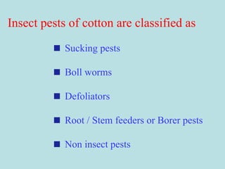insect pest of cotton and their management | PPT