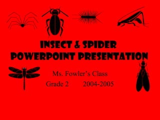 Insect & Spider
Powerpoint Presentation
Ms. Fowler’s Class
Grade 2
2004-2005

 