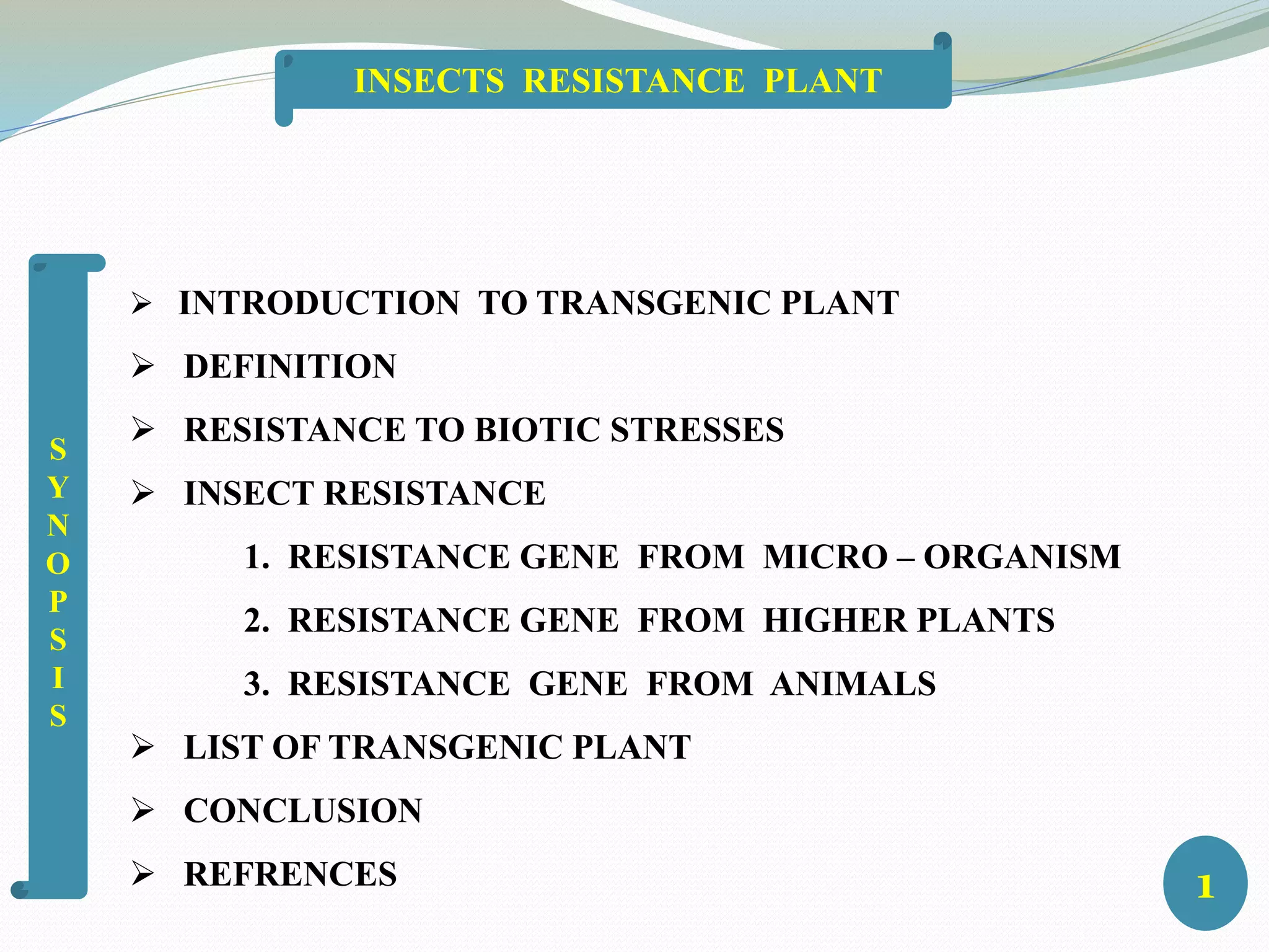 Insect resisance ppt | PPTX