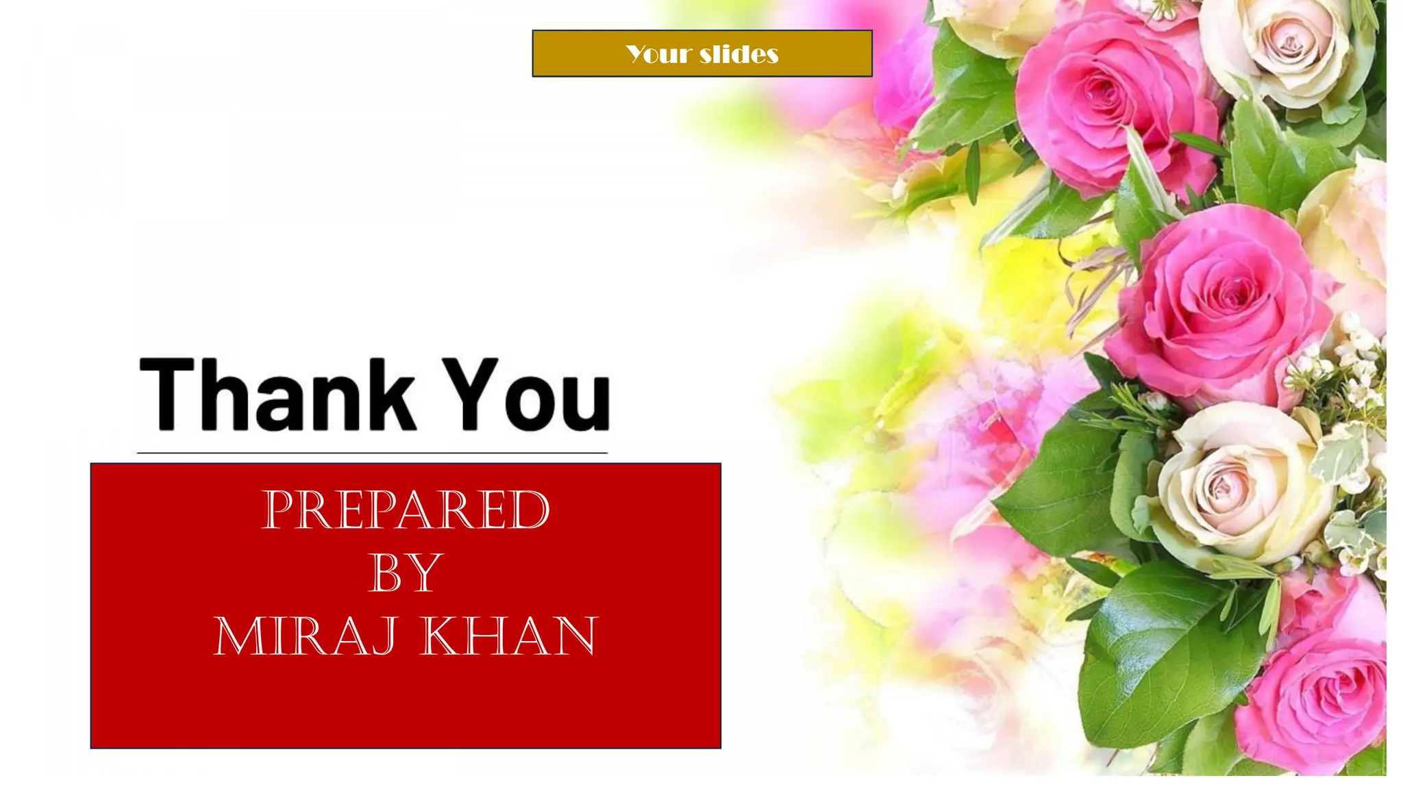 Your slides
Prepared
By
Miraj Khan
 