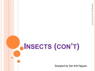 INSECTS (CON’T)
Wednesday,January28,2015
1
Designed by Van Anh Nguyen
 