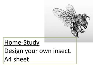 Home-Study
Design your own insect.
A4 sheet

 