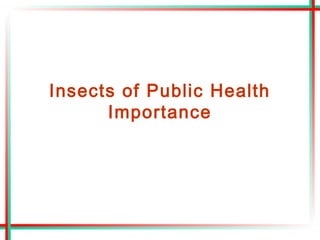 Insects of Public Health
      Importance
 