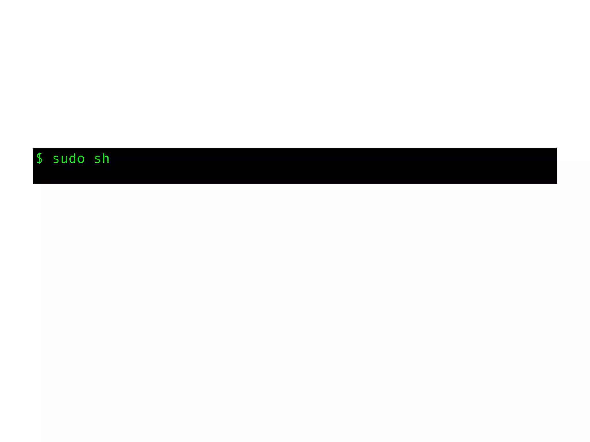 $ sudo sh
 