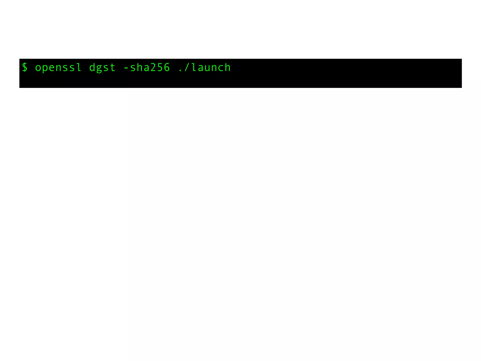 $ openssl dgst -sha256 ./launch
 