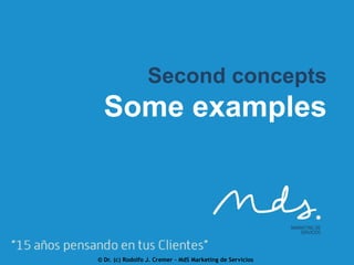 Second concepts

Some examples

© Dr. (c) Rodolfo J. Cremer – MdS Marketing de Servicios

 