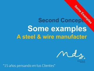 Second Concepts

Some examples
A steel & wire manufacter

 
