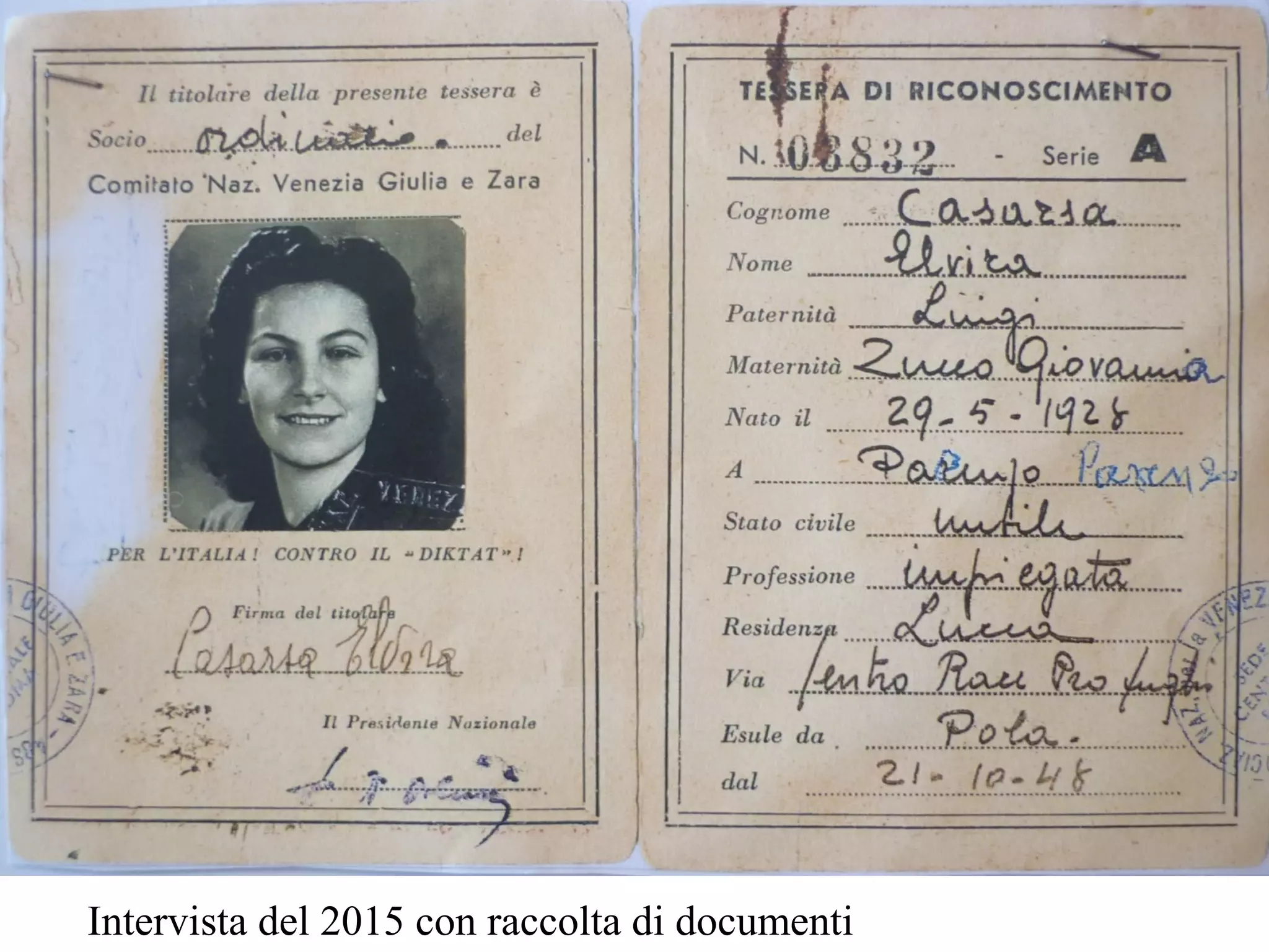 Intervista del 2015 con raccolta di documenti
 