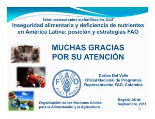 Inseguridad alimentaria y deficiencia nutrientes en América Latina y el Caribe: posición y estrategias de la FAO