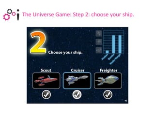 The Universe Game: Step 2: choose your ship.
 