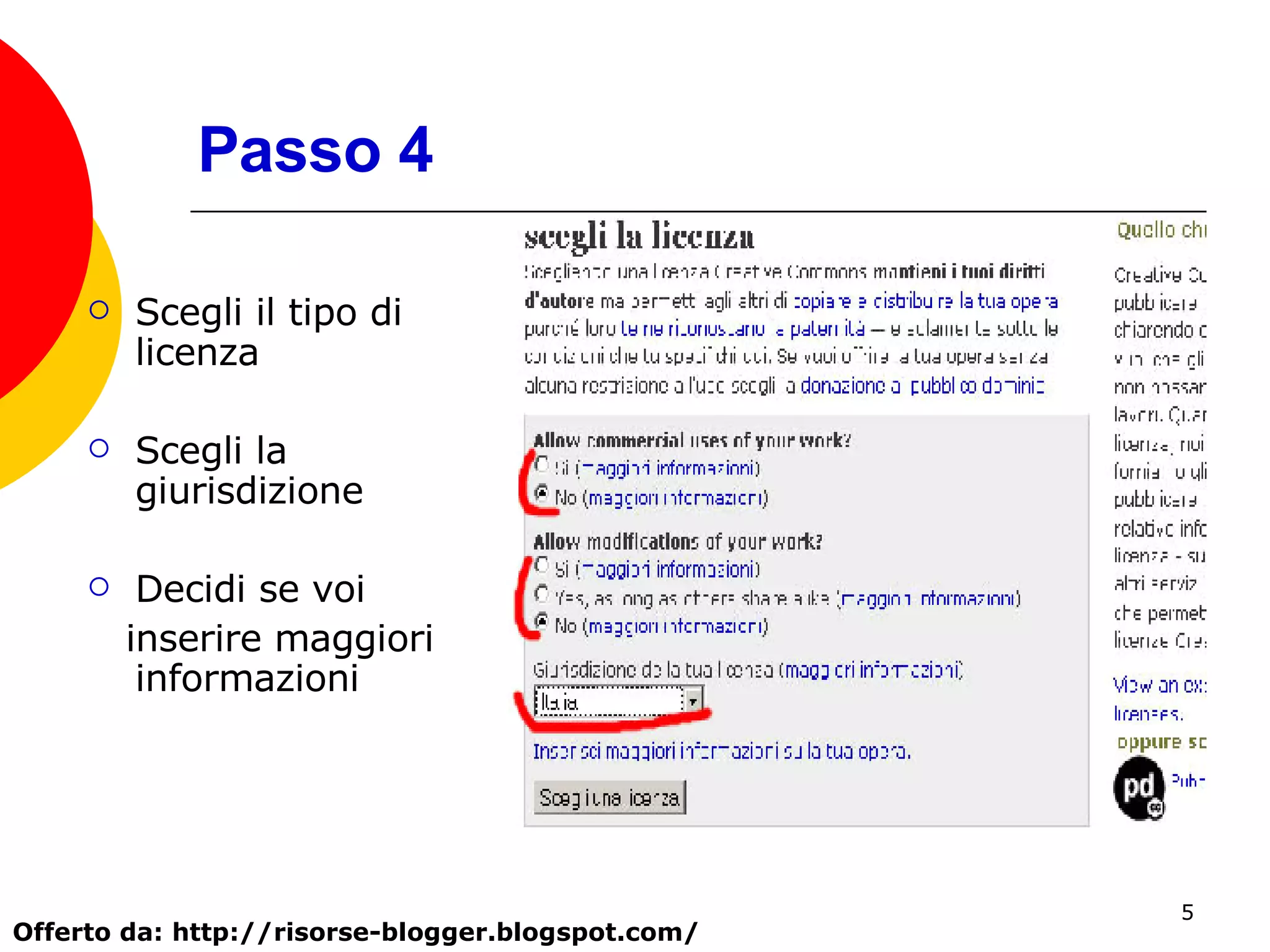 Inserire una licenza creative commons | PPT
