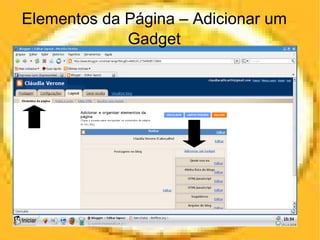 Elementos da Página – Adicionar um Gadget 