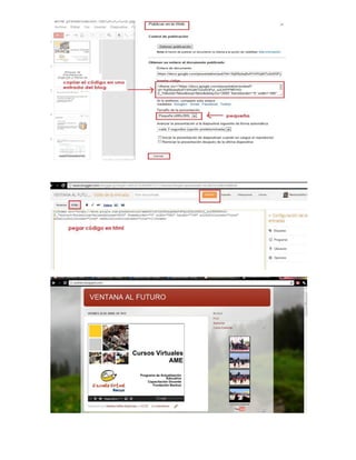 Insertando una diapositiva del google docs al blog