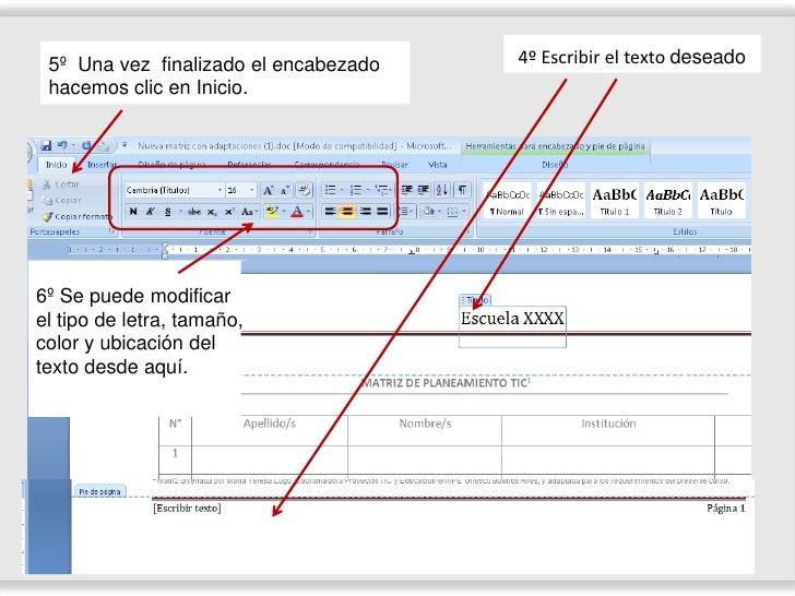 ¿Cómo insertar encabezado y pie de página en Word?