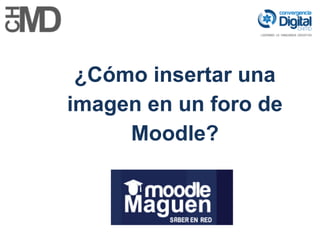 ¿Cómo insertar una
imagen en un foro de
Moodle?

 