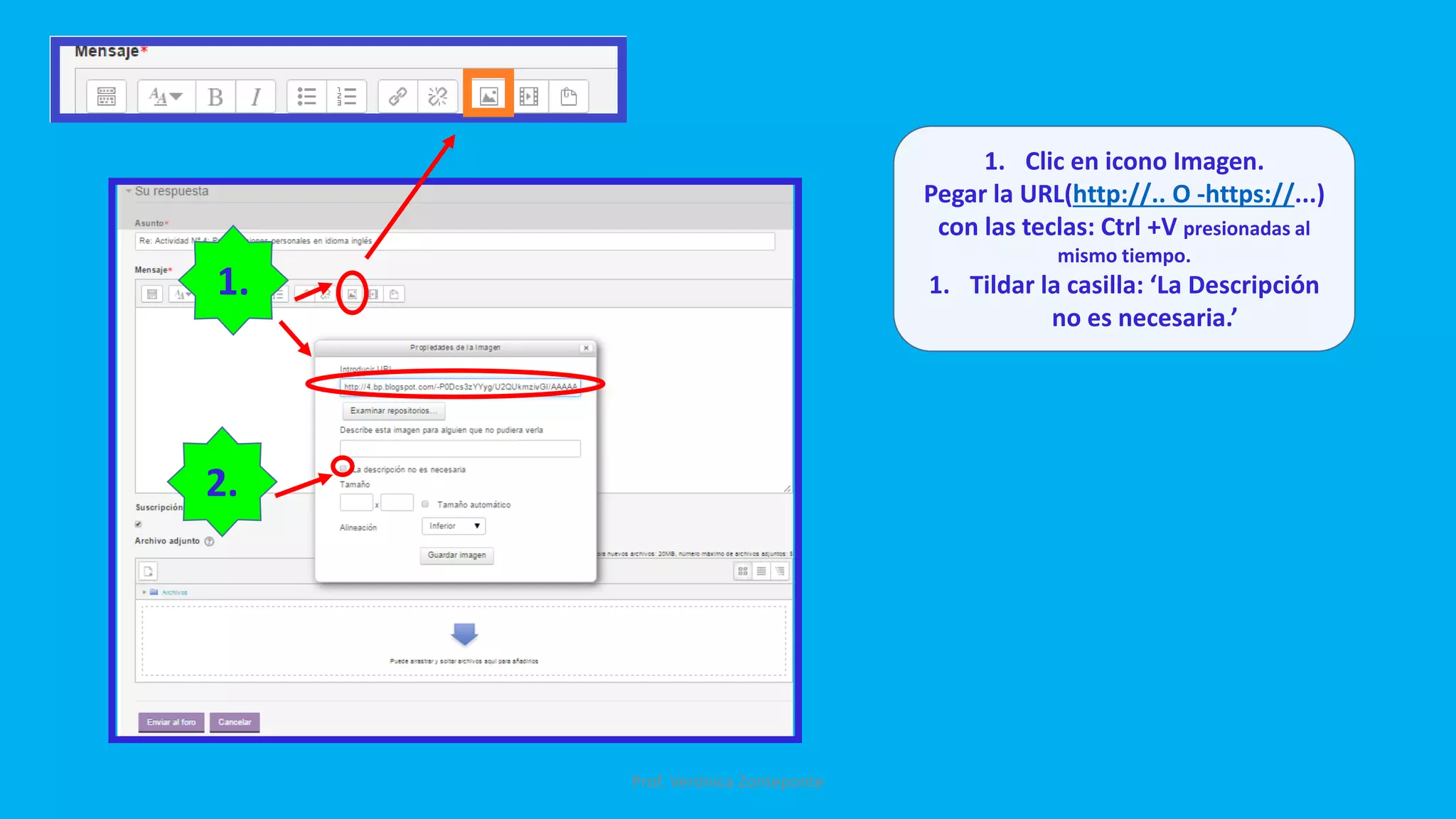 3. Modificar el tamaño de la
imagen. (si es necesario)
4.Clic en Guardar Imagen.
3.
4.
Tamaño original
de imagen.
11
 