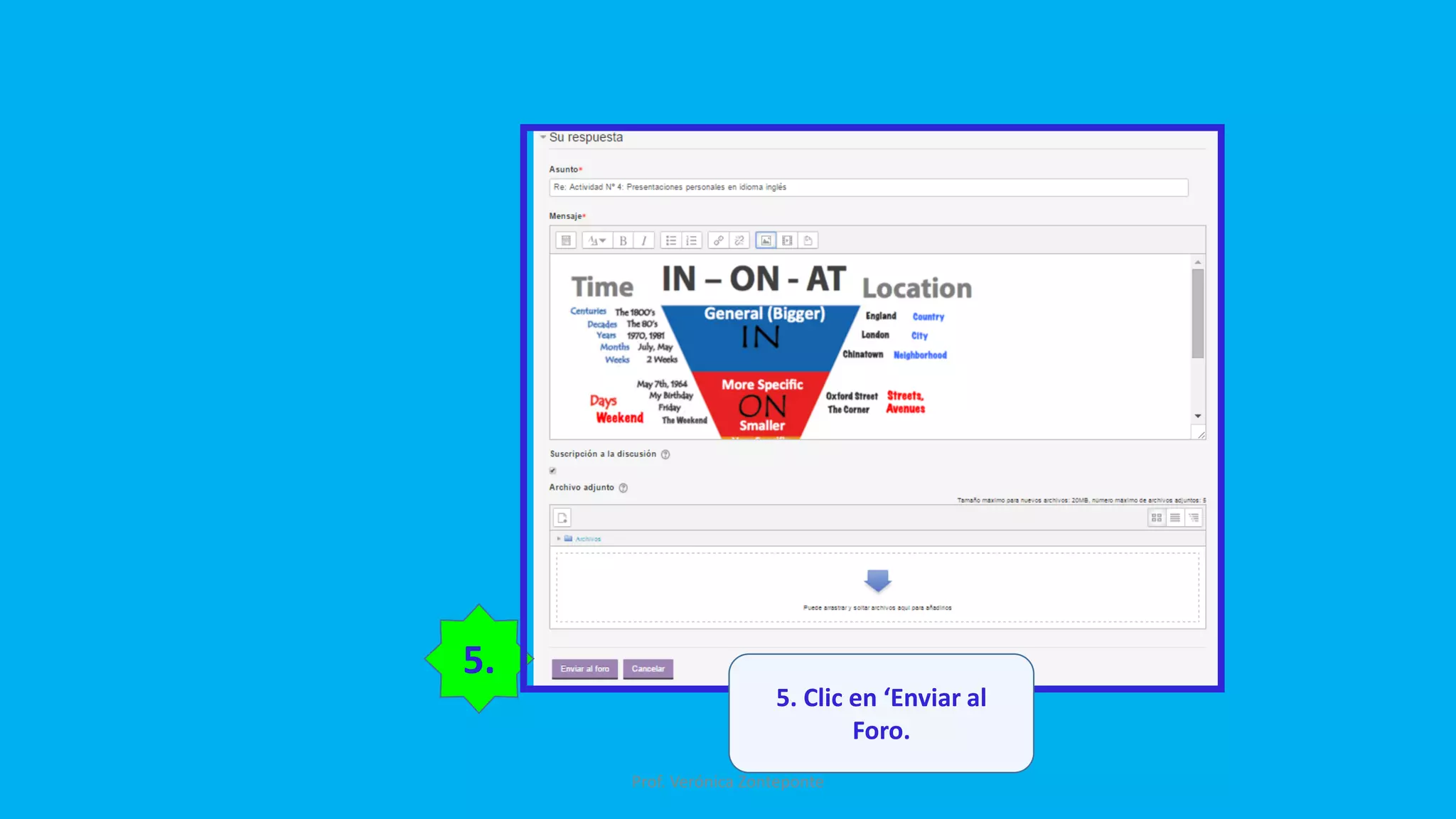 Así aparece la imagen
insertada en el foro.
Para modificar nuevamente
el tamaño, clic en ‘Editar’.
Posicionarse sobre la
imagen con un clic para
seleccionarla.
13
 