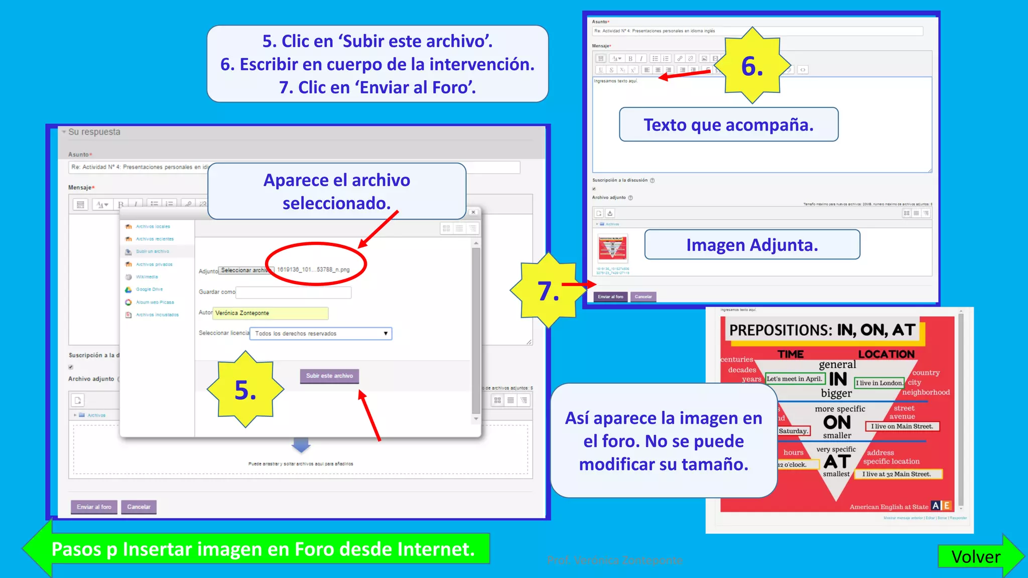 Pasos para Insertar
una Imagen en el Foro.
-Desde Internet. Diap. 9
-Desde PC. Diap. 16
8
 