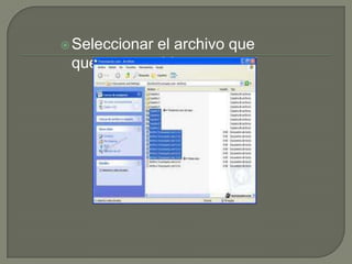  Seleccionar
            el archivo que
 queramos subir
 