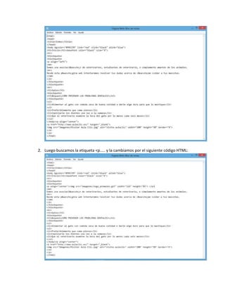 2. Luego buscamos la etiqueta <p….. y la cambiamos por el siguiente código HTML:

 