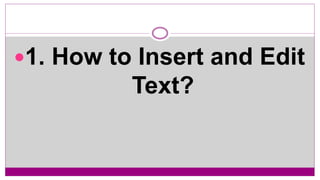 Inserting and editing text | PPTX