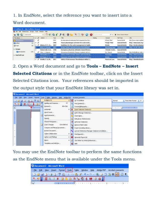 Inserting citations into microsoft word