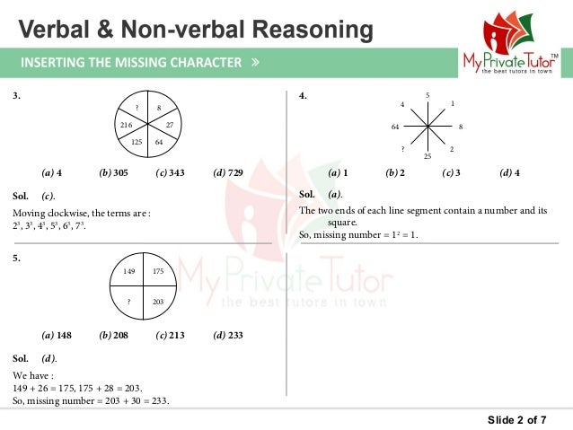 Questions on Verbal & Non Verbal Reasoning