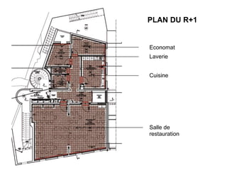 PLAN DU R+1
Cuisine
Salle de
restauration
Economat
Laverie
 