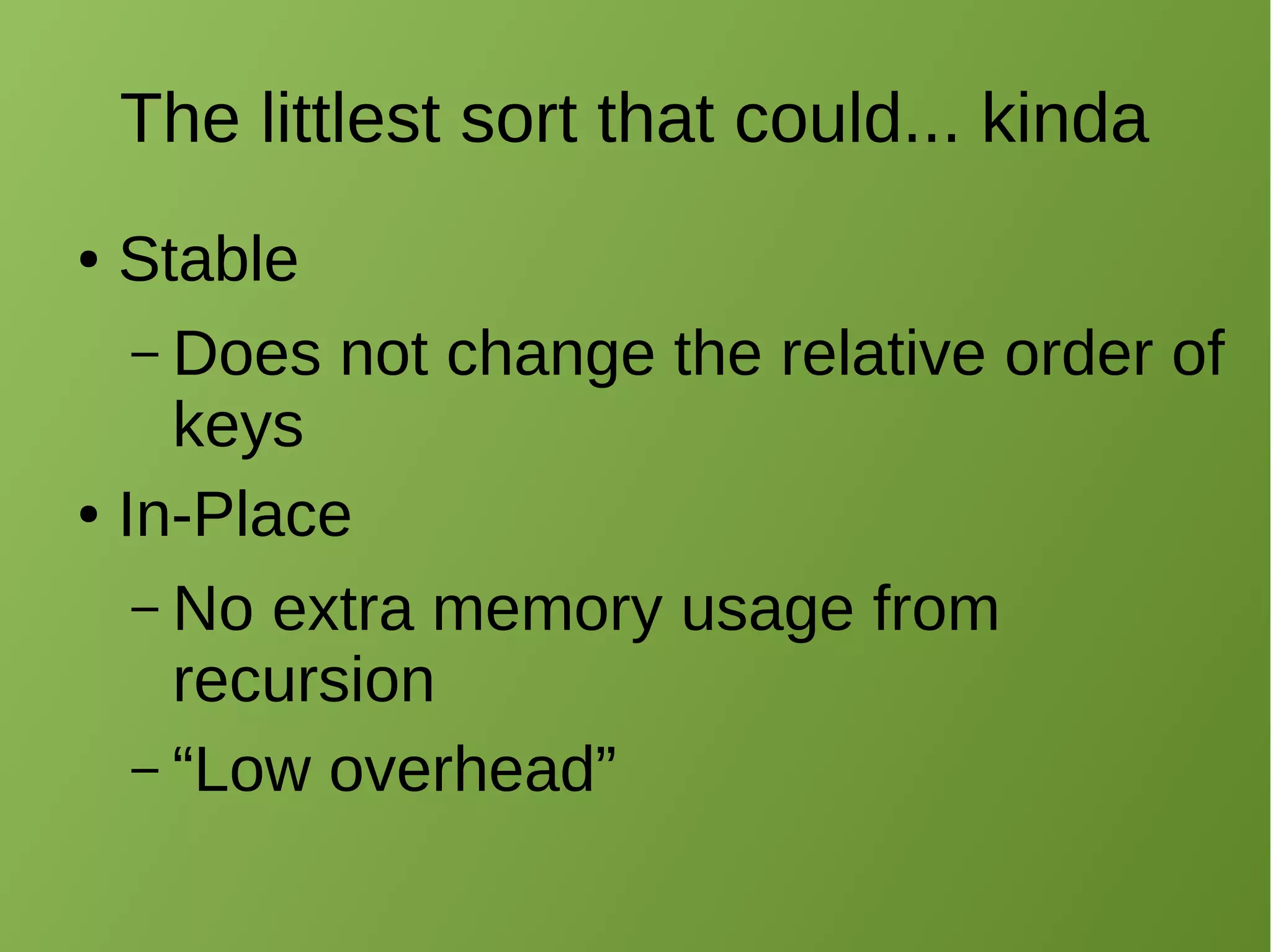 Intro to Sorting + Insertion Sort | PPT