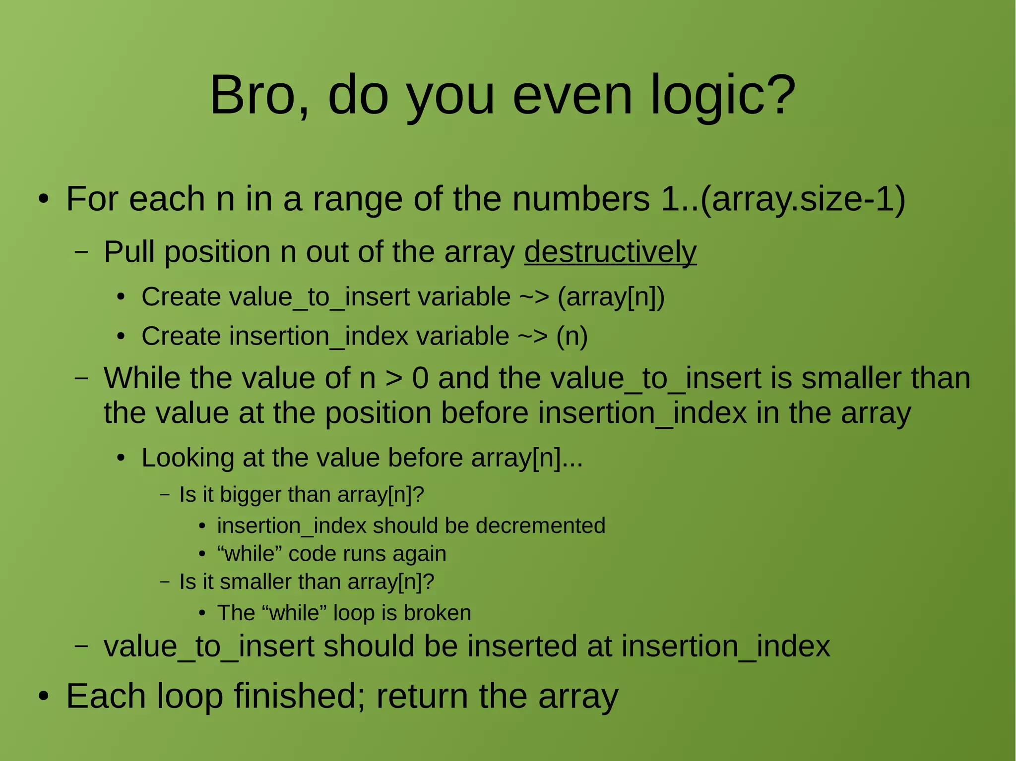 Intro to Sorting + Insertion Sort | PPT