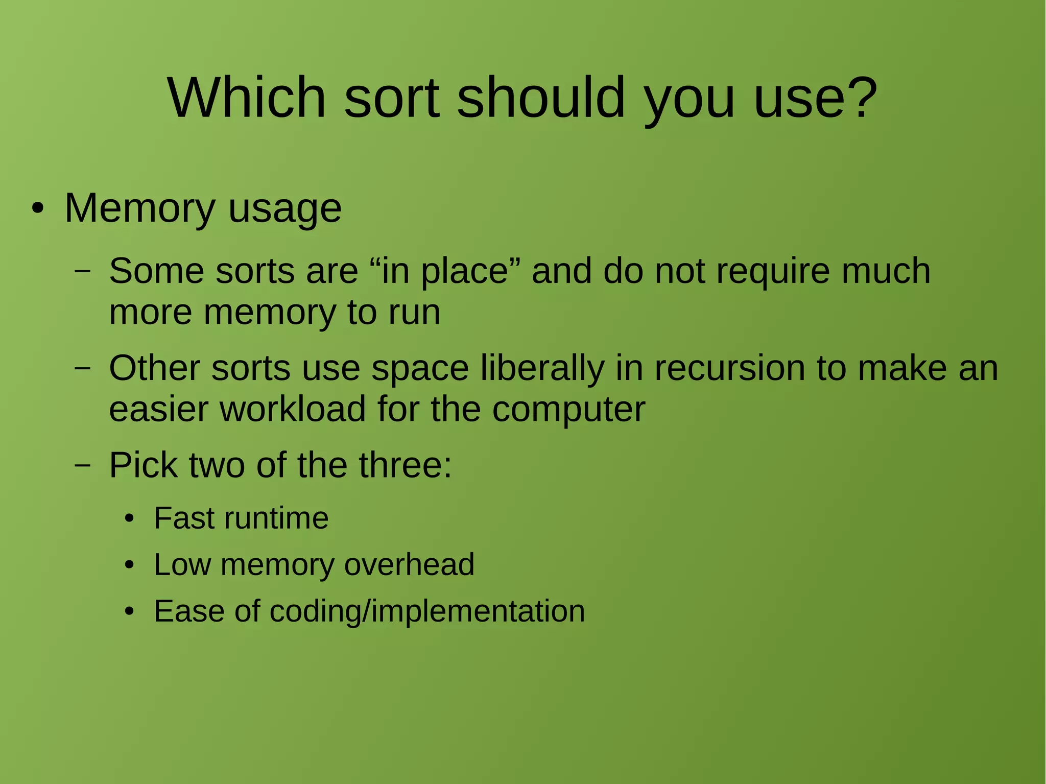Intro to Sorting + Insertion Sort | PPT