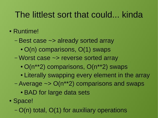 Intro to Sorting + Insertion Sort | PPT