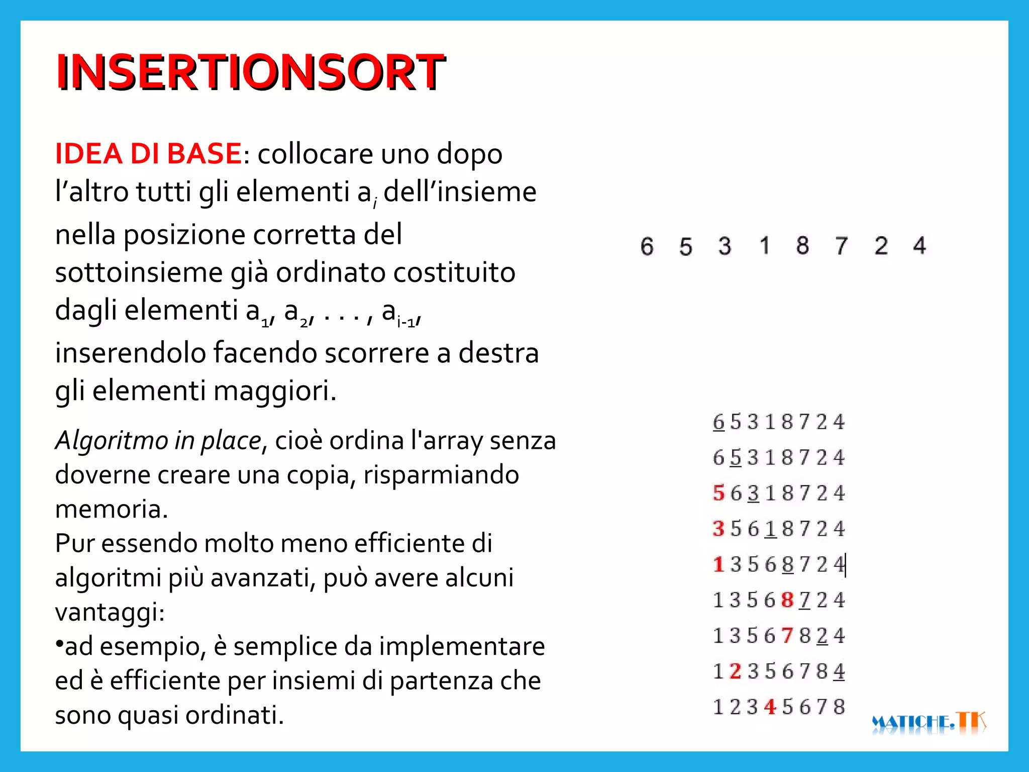 Insertion sort | PPT | Programming Languages | Computing