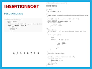 Insertion sort | PPT | Programming Languages | Computing