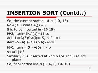 Sort Item Example insertion sort.ppt