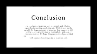 introduction to insertion Sorting algorithm | PPT