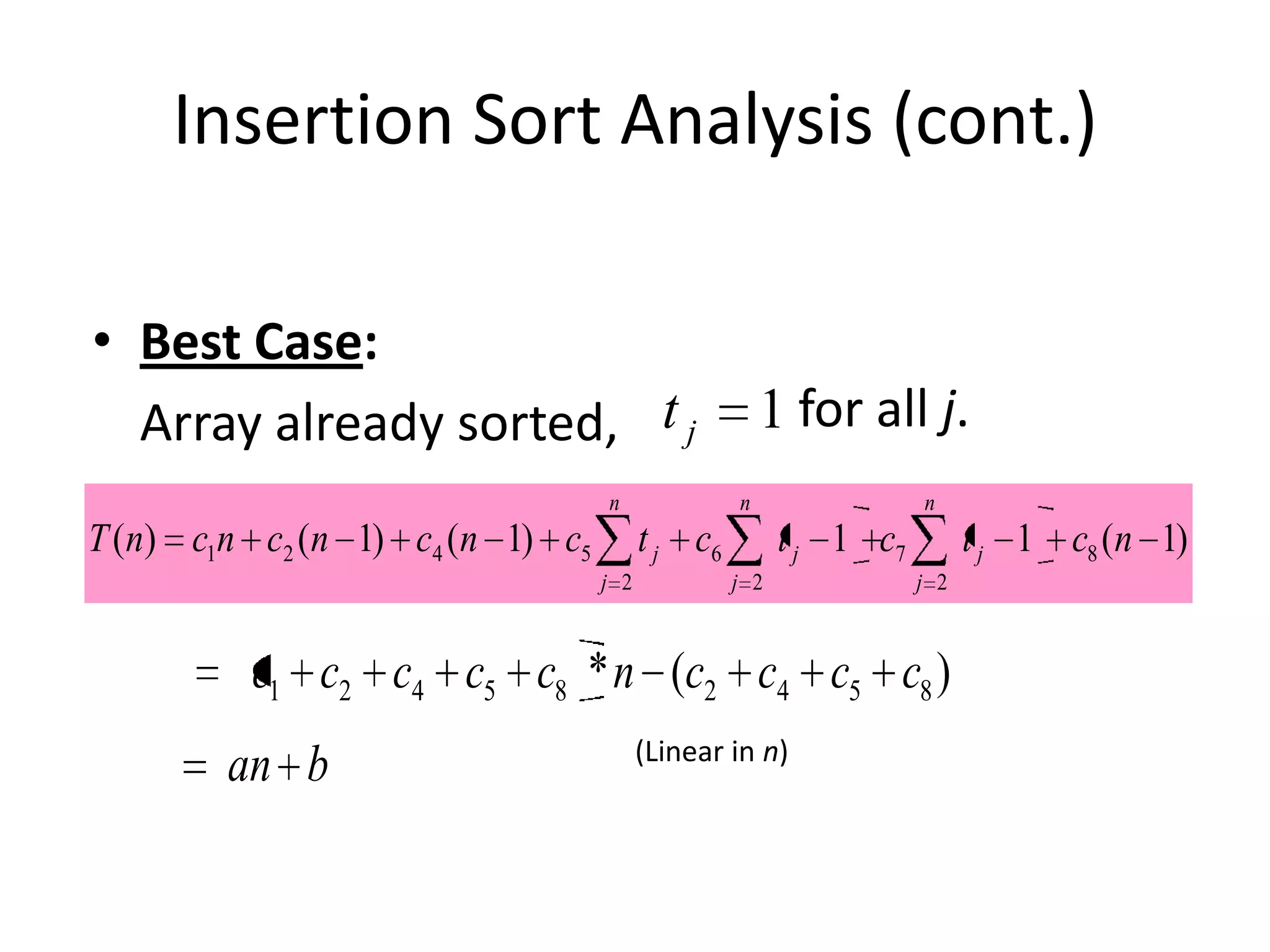 Insertion sort analysis | PPT