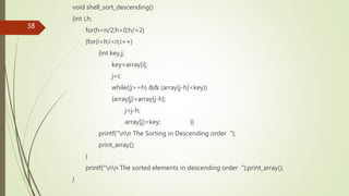Void Sorting Algorithm Insertion sort and shell sort | PPTX