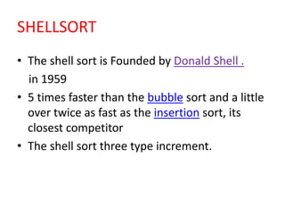 Insertionsort shellsort heapsort | PPT