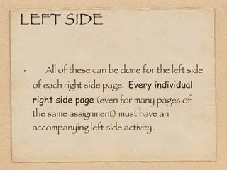 Left Side Written Interactive Notebook for English | PPT
