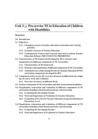 In service and pre service Teacher Training for Special Eduaction | PDF
