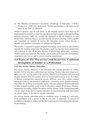 In service and pre service Teacher Training for Special Eduaction | PDF