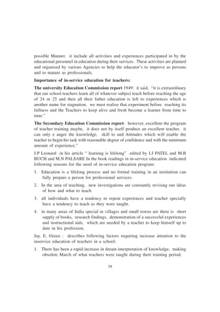 In service and pre service Teacher Training for Special Eduaction | PDF
