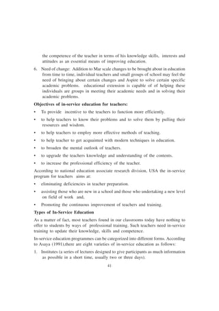 In service and pre service Teacher Training for Special Eduaction | PDF