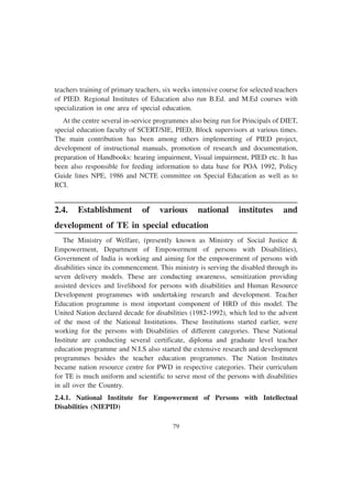 In service and pre service Teacher Training for Special Eduaction | PDF