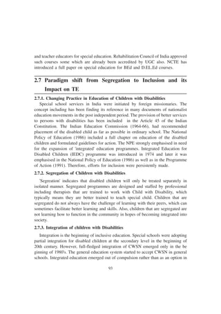 In service and pre service Teacher Training for Special Eduaction | PDF